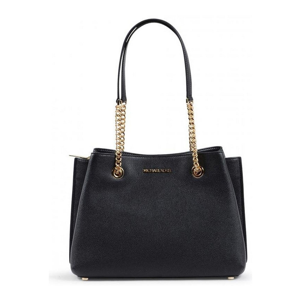 Michael Kors Teagan Large Shoulder Bag – Svart Läderväska med Kedjerem (35S0GXZS7L)