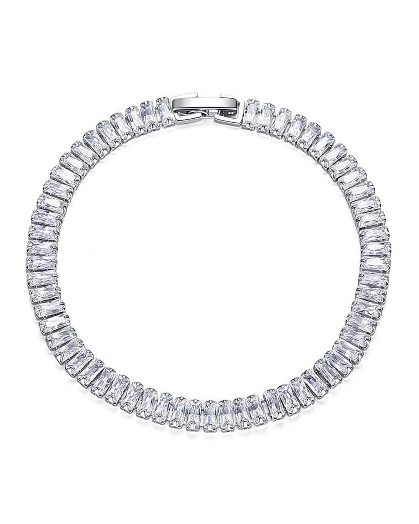 Icy Tennis Armband i 925 Sterling Silver & 18K Vitguldplätering – Elegant Smycke