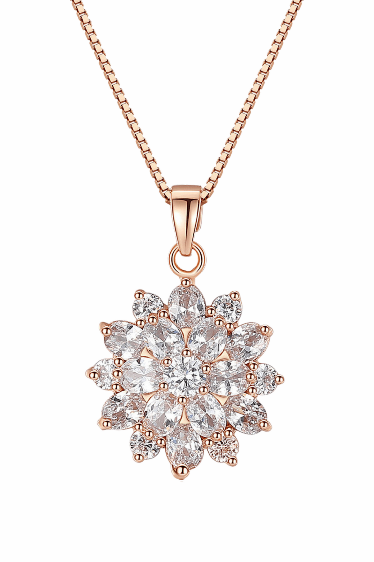 Diamond Sunflower Halsband 18K Guldpläterad – Lyxigt Handgjort Smyck