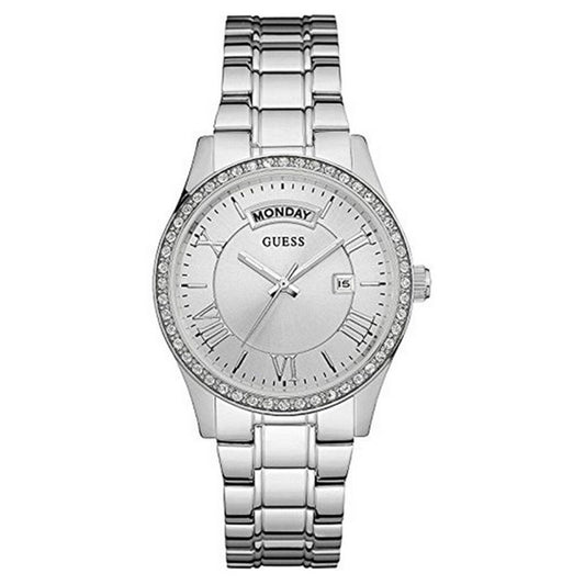 Guess W0764L1 Damklocka – Silverklocka med Kristaller & Romerska Siffror