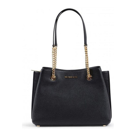 Michael Kors Teagan Large Shoulder Bag – Svart Läderväska med Kedjerem (35S0GXZS7L)