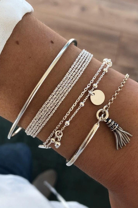 Evenne Collection – Set med 4 silverfärgade armband